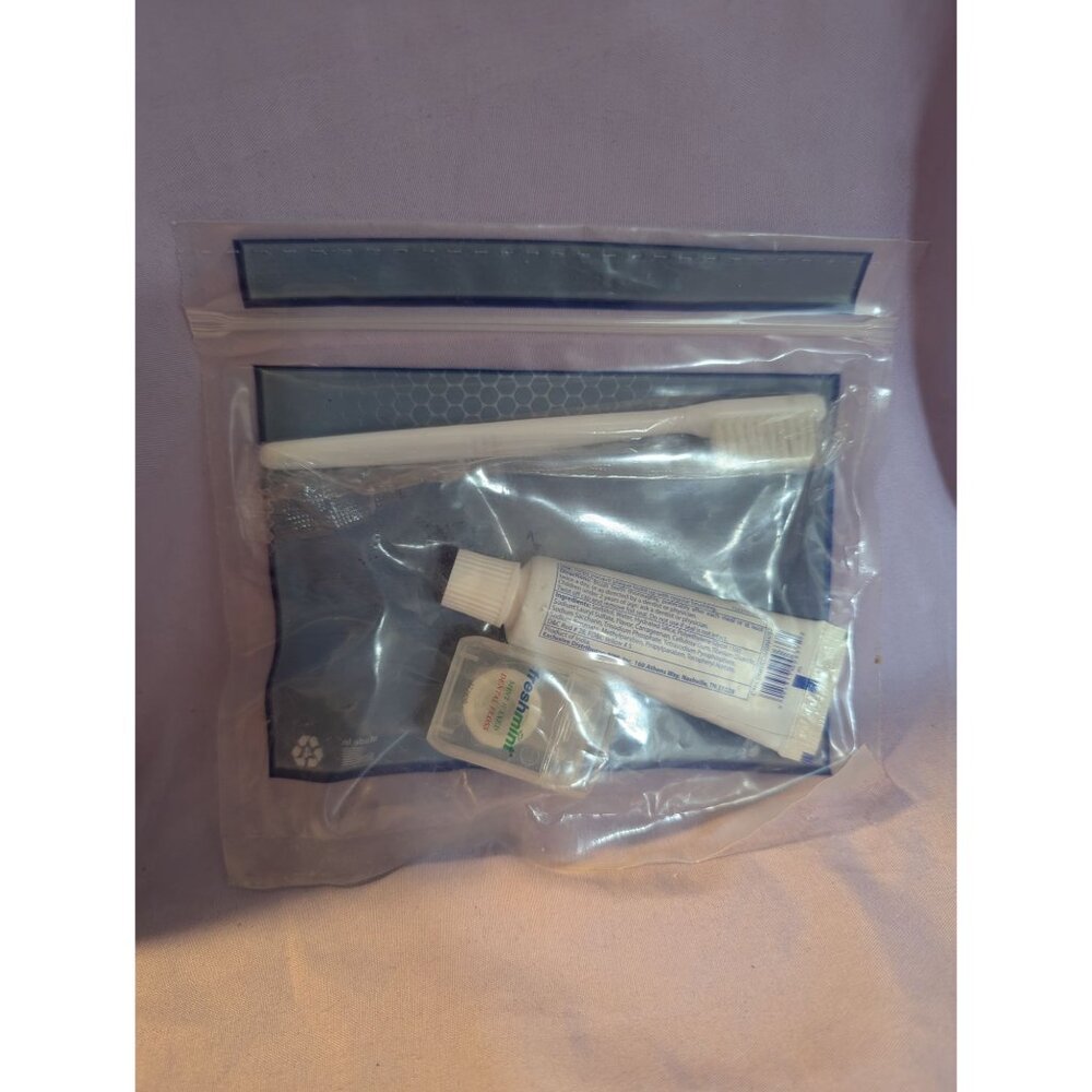 Travel Dental Kit Freshmint Kids Bubblegum Toothpaste Floss Toothbrush in Pouch